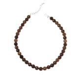 Jay King Sterling Silver Smoky Quartz Bead Necklace 20" Round Faceted .925